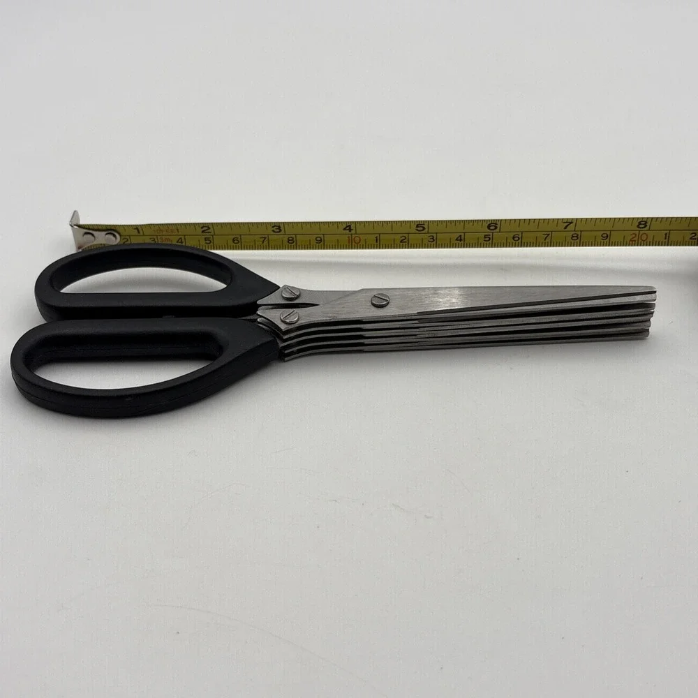5 Blade Herb Scissors Shredder Black Kitchen Tool for Herbs and Vegetables